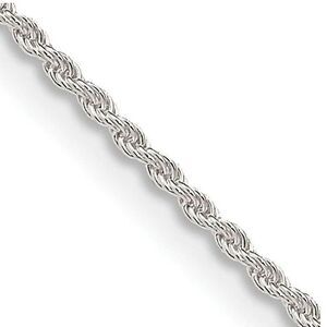 1.3mm Sterling Silver Classic Solid Rope Chain Necklace, 20 Inch